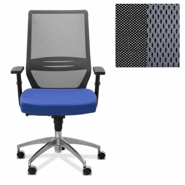 Офисное кресло для персонала Юнитекс Aero сетка/ткань TW черная/серая