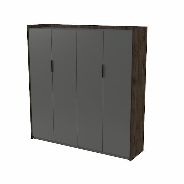 Шкаф высокий комбинированный двусоставный Алсав MAGNETIC 15ШДC.1808 (1768х460х1828) брауни/graphit