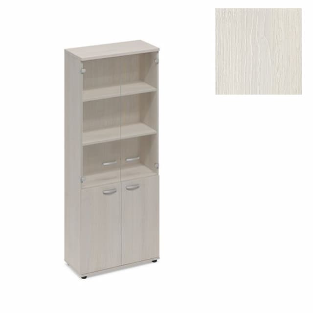 Шкаф стеклянные дверцы стенка ДСП Юнитекс А4 (78x43.4x193) А4 9390 ДШ дуб шамони