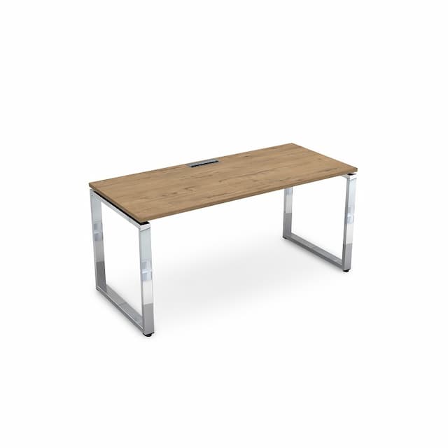 Стол рабочий, прямолинейный АЛСАВ Gloss line НСР-О.009 teakwood/металл глянец