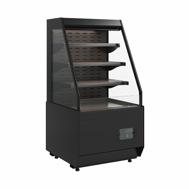 Витрина холодильная Carboma CUBE 2 KC70 VM 0,6-2 STANDARD открытая, горка скошенная боковина (версия 2.0) (9005)