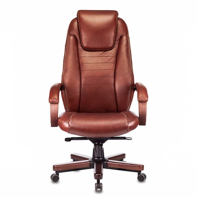 Кресло руководителя Бюрократ T-9923WALNUT светло-коричневый Leather Eichel кожа крестов. металл/дерево