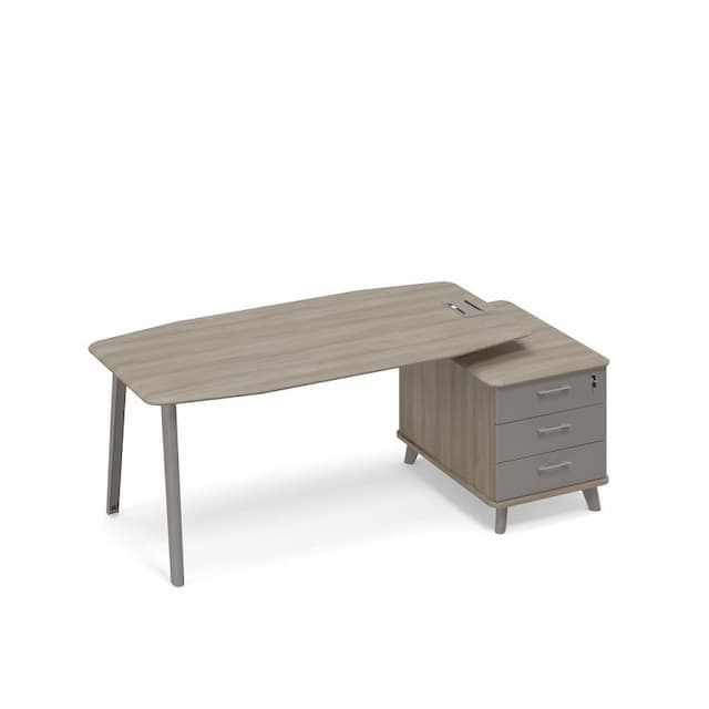 Стол на опорной тумбе малой (тип 2) Юнитекс ТМ М1 113 ВЛ ВЛ МП вяз либерти (корпус, столешница, топ) / мокко премиум (фасад)