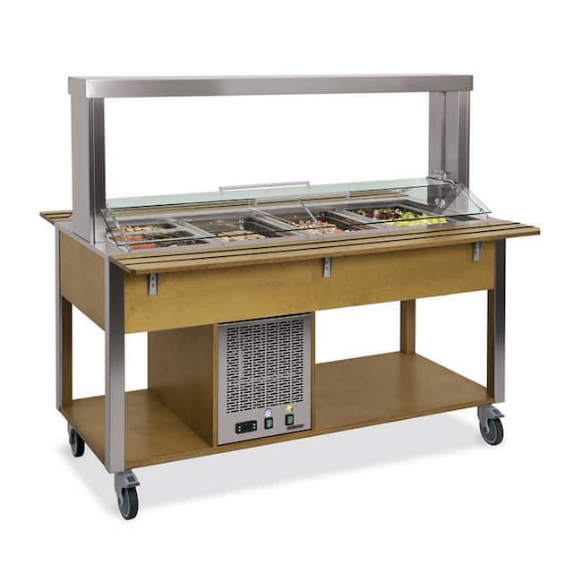 Стол Шведский охлаждаемый (защитное стекло подвижное) MetalCarrelli 6900.6M-W (венге)