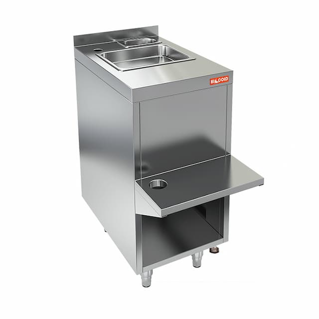 Стол закрытый с полкой под блендер и рукомойником и бортом Hicold НБМБП-4/5Б